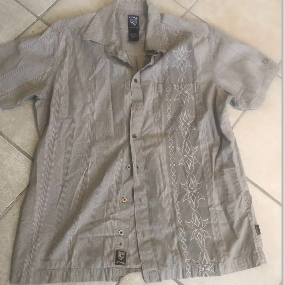 Kuhl Mens Shirt Button Up Short Sleeve Sz L Large